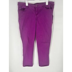 Tripp NYC Womens Purple Skinny Pants Sz 20 Punk Stretch Skinny Goth Emo Indie